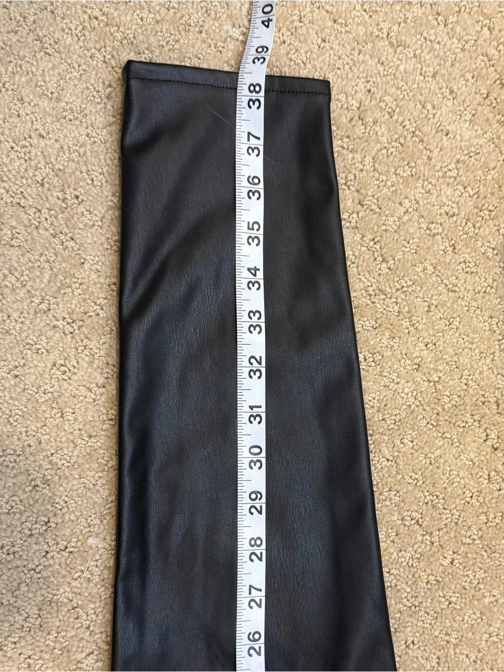 Michael Kors Black Faux Leather Elastic Waist Joggers